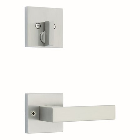 Kwikset Single Cylinder Interior Singapore Lever Trim with Square Rose Satin Nickel Finish 971SALSQT-15